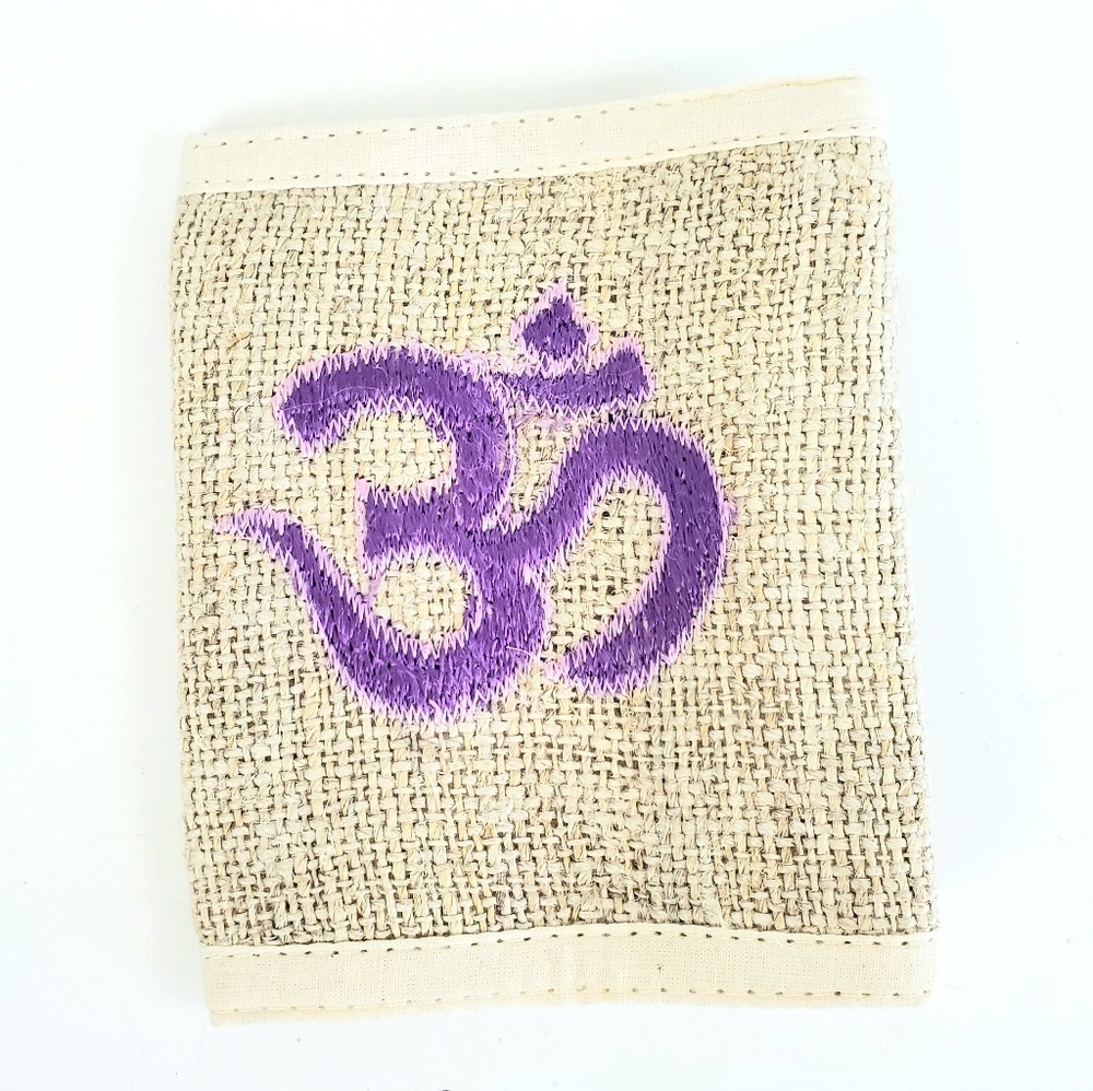 NWOT Hemp Handmade Om trifold wallet